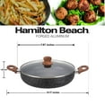 thumbnail image 4 of Hamilton Beach 4.5 Quart Nonstick Marble Coating Even Heating Round Beach Low Oven Pot with Glass Lid and Wooden Like Soft Touch Handle, Dutch Oven Pot, Braising, Roasting, 4 of 7