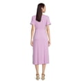 thumbnail image 7 of Time and Tru Women's Belted Knit Dress with Side Slits, Sizes XS-XXXL, 7 of 7
