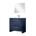 thumbnail image 2 of Lafarre 36 in W Navy Blue Vanity, Cultured Marble Top, Gun Metal Faucet Set & 28" Mirror, 2 of 6