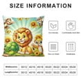 thumbnail image 5 of Leisuo Cartoon Throw Pillow Cushion Cover, Relaxing in Flowers Nature Butterfly Lion King Graphic, Decorative Square Accent Pillow Case, Orange Blue Yellow, 5 of 5