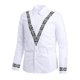 thumbnail image 1 of Camisa de traje para hombre, esmoquin a rayas a cuadros, informal, para exteriores, con solapa, moda para boda, camisa de manga larga, suave, elástica y cómoda, 2024, 1 of 6