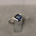 thumbnail image 4 of Blue Sapphire Engagement Ring September Birthstone Pear Cut 925 Sterling Silver Solitaire Ring For Women, 4 of 4