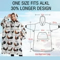 thumbnail image 4 of Oversized Wearable Blanket Hoodie,White Chicken Breed Pattern Sherpa Blanket Hoodie with Super Pockets,Super Warm Fuzzy Pullover for Women & Men, 4 of 6