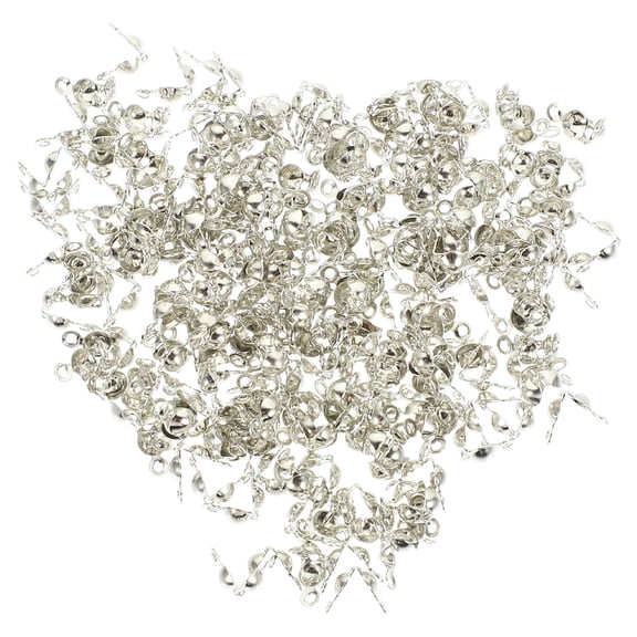 LOLIPPYY 300Pcs Jewelry Crimps Beads Silver Alloy Round Connectors for DIY Necklace and Bracelet Making