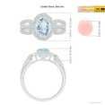 thumbnail image 5 of ANGARA Natural 1 ct Aquamarine Triple Shank Cocktail Ring with Diamond Halo in 14K White Gold for Women (Size-8x6mm) | March Birthstone, Anniversary, Jewelry Gift for Women | Natural Aquamarine Ring, 5 of 10