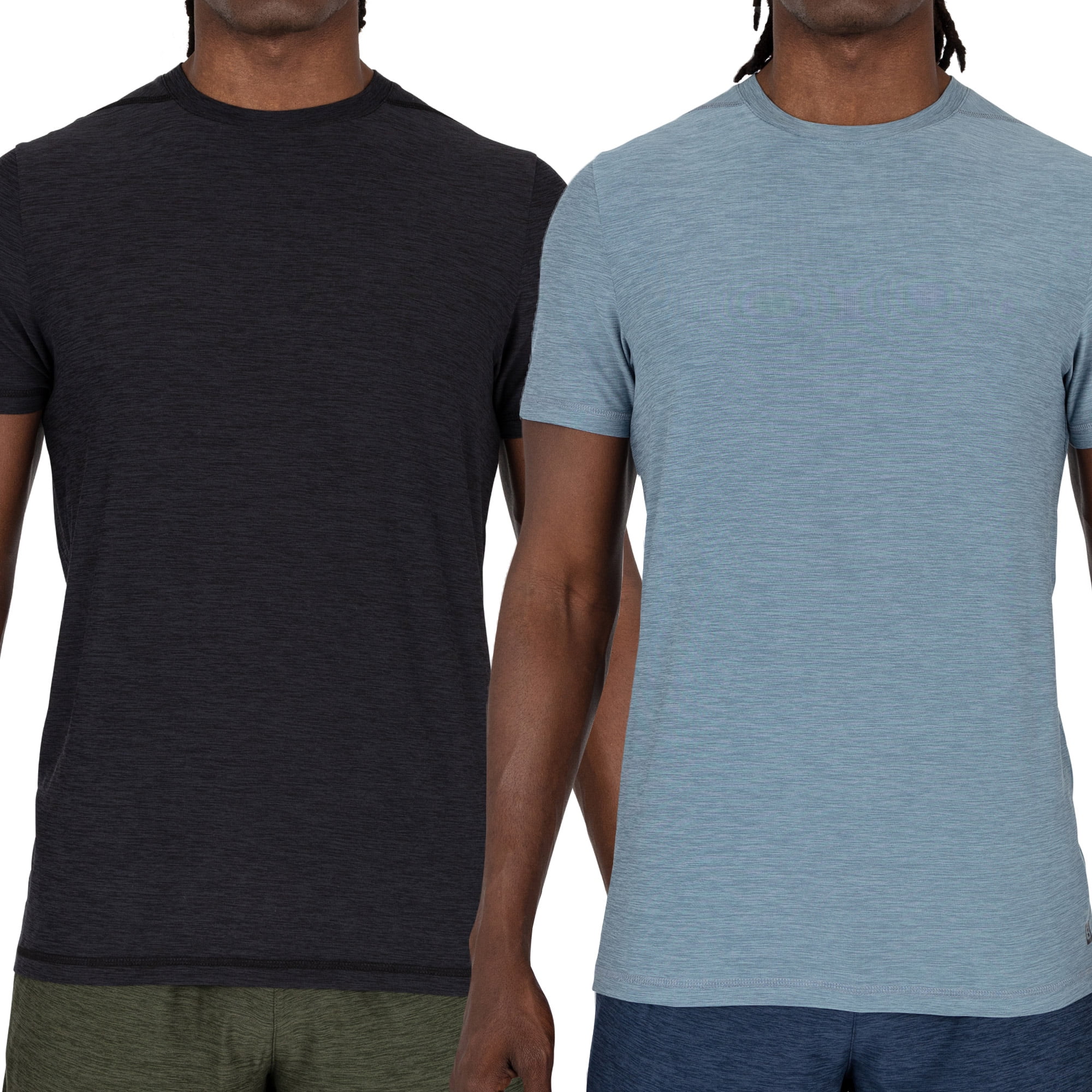 Layer 8 Men's 2 Pack Shirts- Moisture Wicking Performance Workout Tee ...