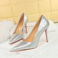 thumbnail image 3 of Zapatos de novia de tacón alto ajustados de primavera y otoño para mujer, de moda, clásicos, de un solo tacón, para boda, 3 of 5