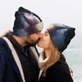 thumbnail image 5 of Picia Fox Couple Pattern Knitted Beanie Hat for Men and Women , Unisex Winter Warm Stretchy Knit Cap Thick Fisherman Beanies Cuffed Plain Skull Caps, 5 of 6
