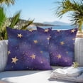 thumbnail image 4 of Retro Outdoor Pillow Covers Pack of 2 Dream Gold Star Universe Space Starry Sky Farmhouse Waterproof Throw Pillow Covers Decorative Cushion Cases for Patio Garden Tent Balcony Couch 18x18 inch, 4 of 8