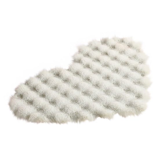PEONAVET Bedroom Rug Bubble Pile Cream Style Living Room Heart Rug Single Sofa Coffee Table Rug Cloakroom Makeup Cushion Rugs