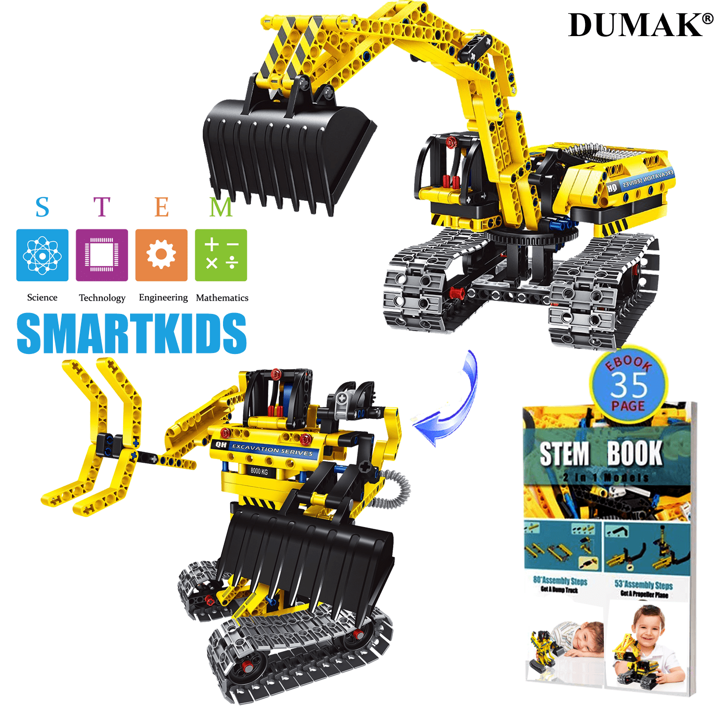 TRUCK DIGGER CONSTRUCTION PUZZLE BRICK BLOCK TOY BUILD YOUR OWN BUILDING KID FUN 