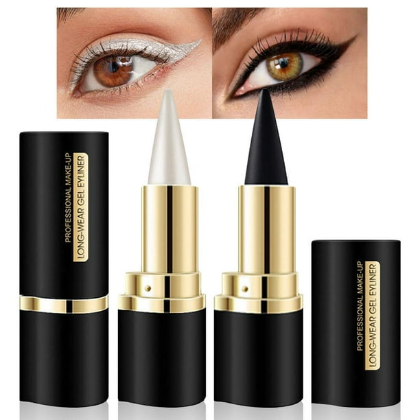 Set de maquillaje evpct en gel delineador de ojos a prueba de agua negro plateado