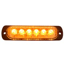 Race Sport Lighting 70016A6-LED Ultra Slim Bolt-on Mount 19-Flash Pattern Amber LED Strobe Light