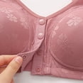 thumbnail image 5 of iHPH7 Bra Front Closure for Women Front Clasp No Underwire Front Clasp Bralette Wireless Bras Floral Print Mastectomy Bralettes Convenient Snap Senior Comfort Bras Hot Pink 50, 5 of 7