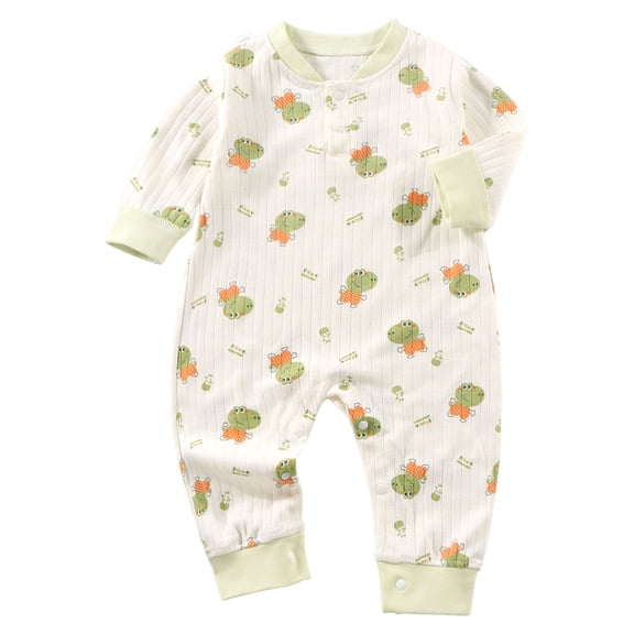 Nwiuh Soft Unisex Footless Newborn Baby Sleepers Pajamas Romper Boys Girls Long Sleeve (Light Green, 3-6 Months)