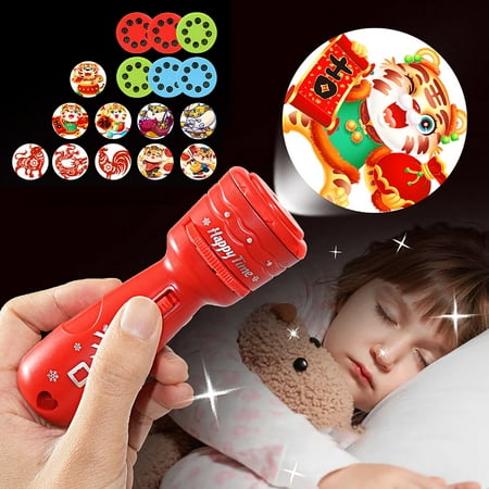 Black Friday Deals 2022! Tuscom Children's Projection Flashlight Toys Gift Projection Educational Toys Visual Early Education Toys