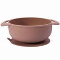 thumbnail image 3 of KC Luv Silicone Suction Baby Bowl Set of 2, Moody Blue & Earth Brown, BPA Free, Soft Food Grade Silicone, 3 of 10