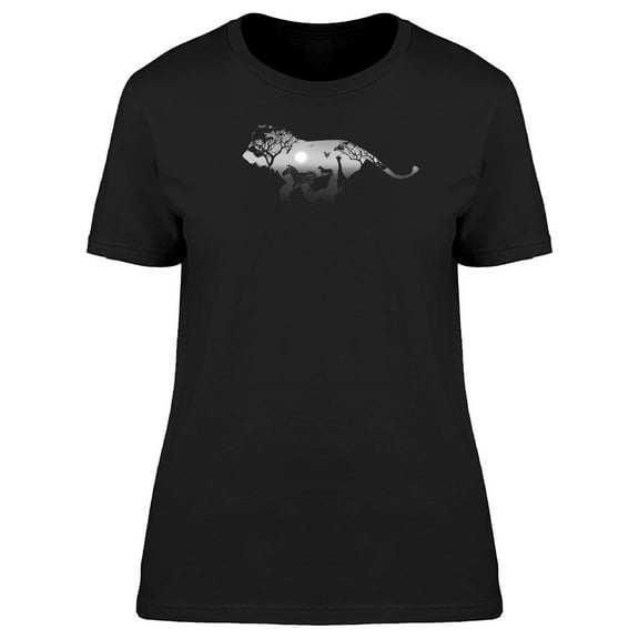 Silhouette Of Running Lion Tee Women's -Image by Shutterstock