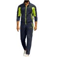 thumbnail image 2 of Handshe Men's Solid Color Tracksuit Set, Full-Zip Jacket with Pockets and Elastic Cuffs, Comfortable Sportswear for Gym and Daily Wear, 2 of 9