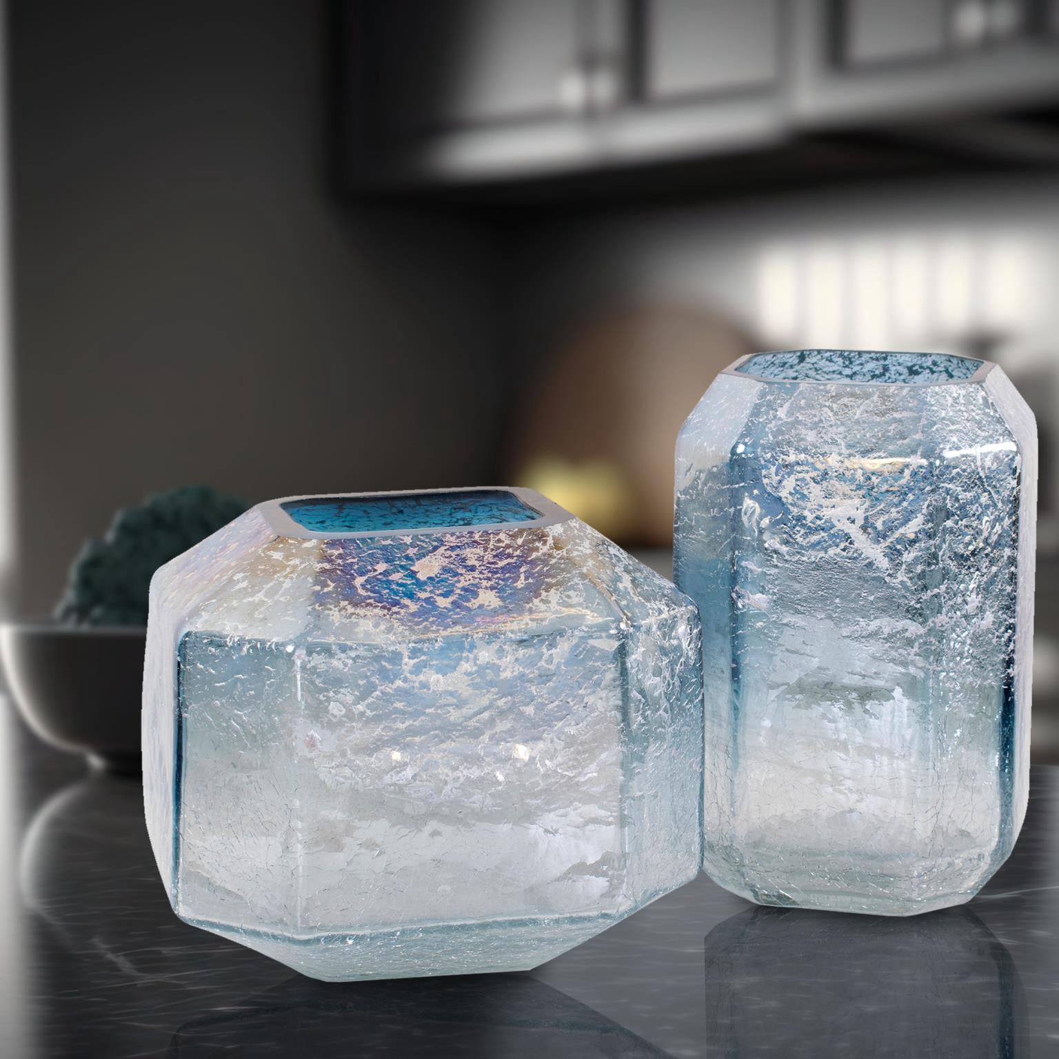 Lonsdale Iridescent Low Glass Vase