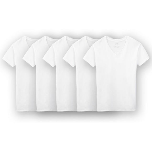 Playera Interior Cuello V Fruit Of The Loom Super Value para Hombre, 5 Piezas Blanco Talla M