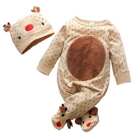 

HOMEMAXS 1 Set Adorable Christmas Elk Style Romper Long Sleeve Baby Toddlers Jumpsuit