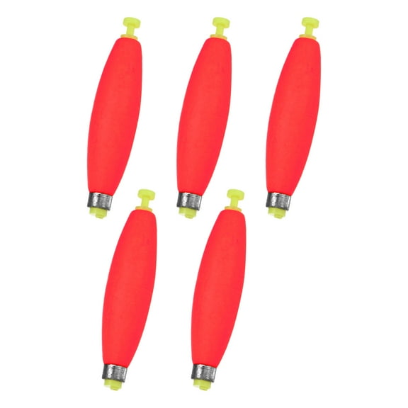 Uxcell 5-Pack Fishing Bobbers Floats, 3.78 Inch EVA Foam Weighted Bobbers Clip-on Floats Slip Corks Floaters Strong Buoys [Red]