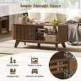 thumbnail image 6 of Costway Coffee Table with Storage Adjustable Shelves & 2 Doors Wood Cocktail Table, 6 of 10