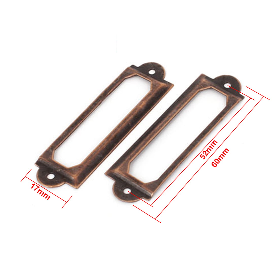 Saim Bronze Tone Metal Office Cabinet Library File Drawer Name Card Tag Label Holder Frames with Screws 4 Pcs 85 x 42mm