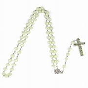 TONAIN Glow In Dark Rosary Beads Luminous Noctilucent Necklace Catholicism Jewelry Gift S0Y4