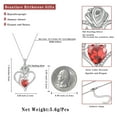 thumbnail image 6 of Beautlace 925 Sterling Silver Rose Heart Necklace,Rose Flower Pendant Necklace Jewelry Birthday Christmas Valentines Mother's Day Gifts for Women Mom-January, 6 of 12