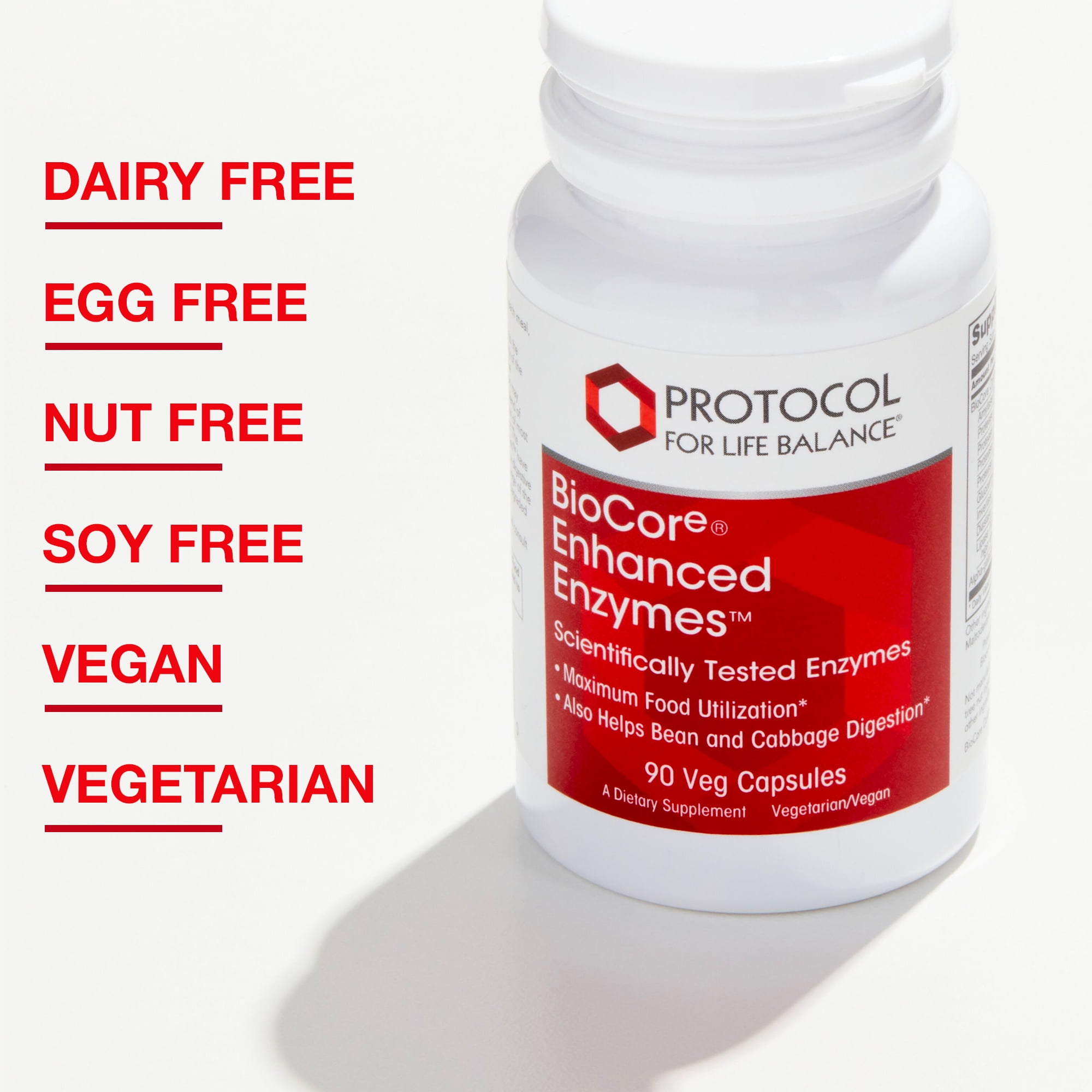 Protocol BioCore Enhanced Enzymes - Digestive Enzymes - 90 Veg Caps