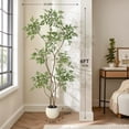 thumbnail image 2 of Artificial Plants Indoor, 5FT/6FT/7FT Tall Faux Floor Plant in Pot, Nandina Artificial Tree with Grey Planter for Home Decor Office Living Room, 2 of 8