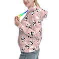 thumbnail image 2 of Fotbe Panda Flying in the Sky (2) Pattern Womens Long Sleeve Hoodie, Pullover Hooded Sweatshirt, Kangaroo Pocket Hoodie with Eye-catching Drawstrings-Small, 2 of 7