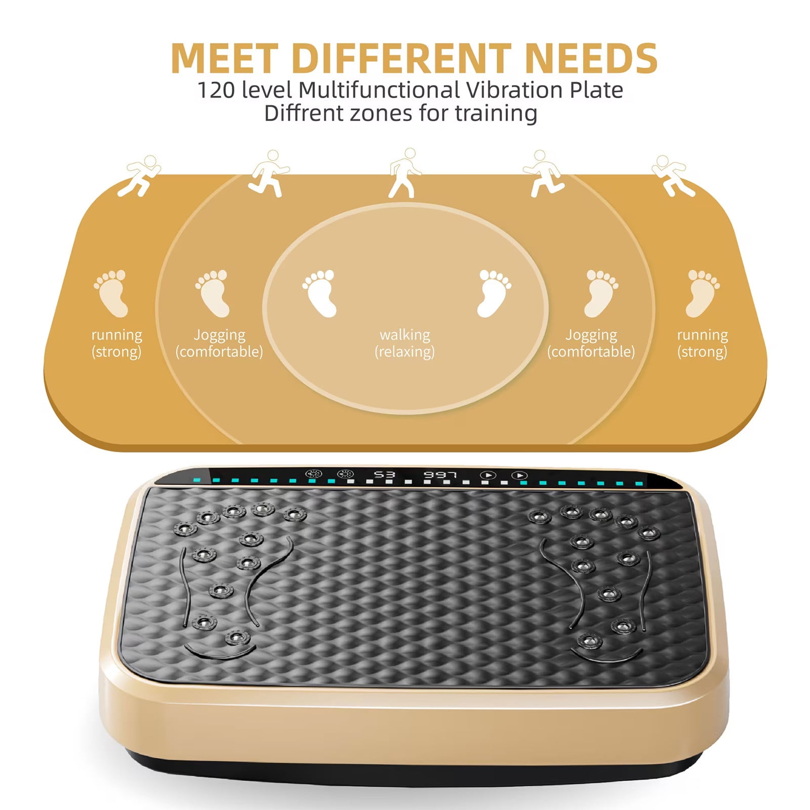 WEGFTDUOP Vibration Plate Exercise Machine with 120 Speed Levels - Vibrate Stand Shake-Whole Body Workout Platform for Weight Loss & Lymphatic Drainage