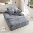 thumbnail image 6 of Decksplore Oversized Corduroy Chaise Lounge Chair Indoor, No Assembly Lazy Sofa, Light Grey, 6 of 7
