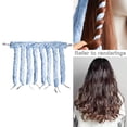 thumbnail image 6 of Soft No Heat Wavy Hairstyles Practical Styling Tools Hair Curling Tool Curls Ribbon Curling Rope for Sleeping - Blue, 6 of 7