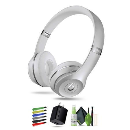 Beats Solo3 Wireless On-Ear Headphones (Silver) Bundle with Accessories
