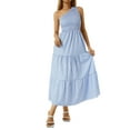 thumbnail image 5 of Aunavey Women Summer One-Shoulder Sleeveless Smocked Dress Flowy Tiered Beach Swing Long Dress, 5 of 8