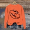 thumbnail image 2 of Holzkary Game Day Sweatshirts for Women Football Sweatshirts Funny Football Graphic Crewneck Long Sleeve Pullover Tops American Football Print Solid Color Round Neck Ladies Sweatshirt Orange S, 2 of 5