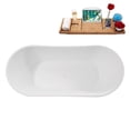 thumbnail image 6 of 75" Streamline B-480-214-WH Soaking Matte White Freestanding Tub and Tray With Internal Drain in Glossy White, 6 of 10