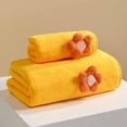 thumbnail image 1 of Toalla de Terciopelo Coral Xihbxyly Bordada con girasoles Absorbente espesa, 1 of 6