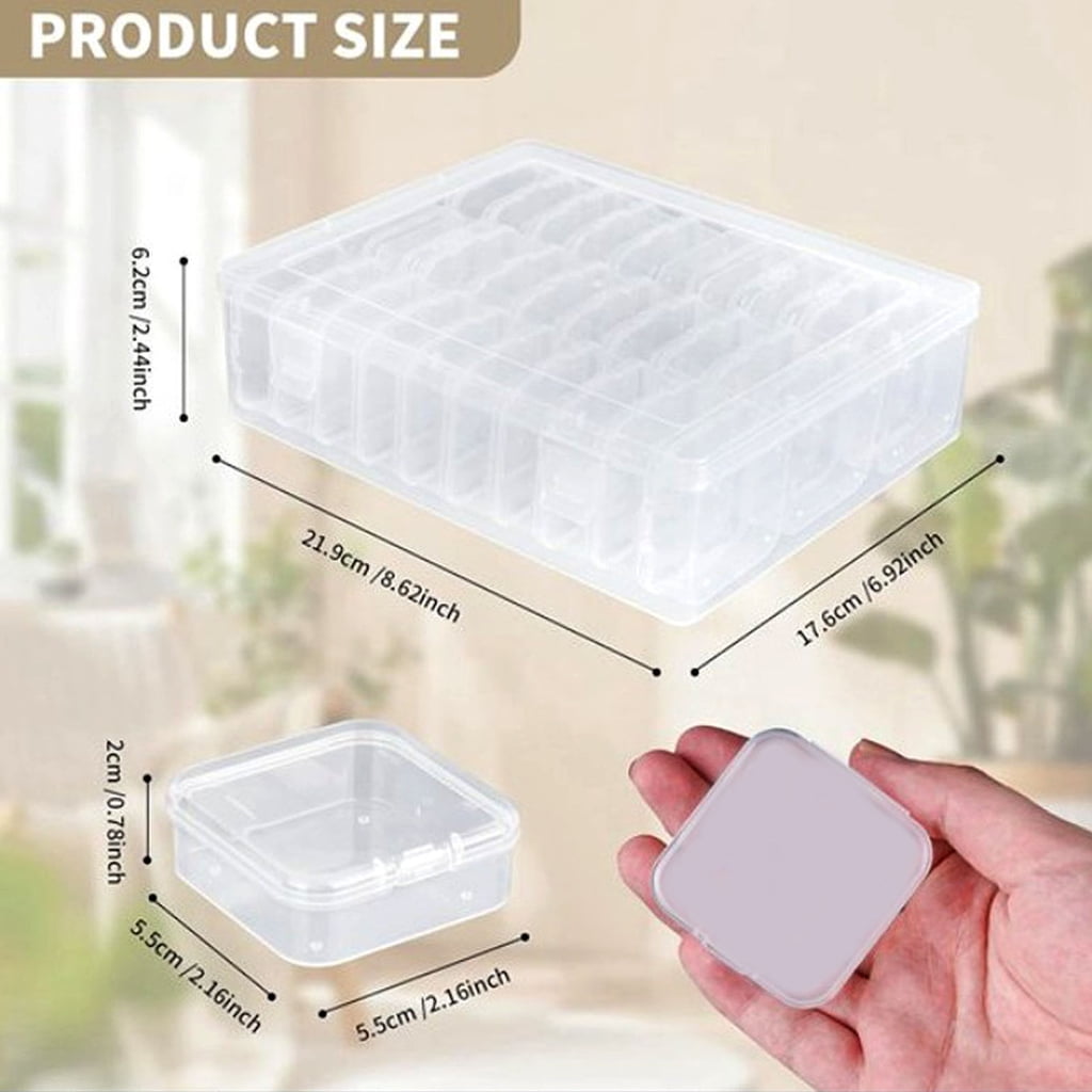 Transparent Plastic Bead Organiser Box With Multiple Compartments For Craft Supplies And Accessories Storage