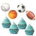 thumbnail image 1 of STATWTHMA 24 Piezas de Decoraciones para Cupcakes con Temática de Pelotas Deportivas, 1 of 7