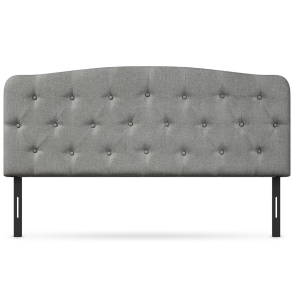 Patiojoy Tufted Upholstered Full Size Headboard Adjustable Height Light Grey