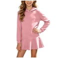 thumbnail image 3 of mgoYE Girls Swim Cover Up UPF 50+ Sun Protection Hoodie Long Sleeve Rash Guard Full Zip Quick Dry Beach Swimsuit Coverup(Pink,3-4 Years), 3 of 9