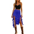 thumbnail image 3 of Wxolcjlv Womens Ruffle Asymmetrical Midi Skirt High Waist Slit Skirts, 3 of 9