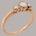 thumbnail image 2 of LBG British Made 18k Rose Gold Opal & Cultured Pearl ring Womens Anniversary Ring - 33 size options - Size 11.75, 2 of 6