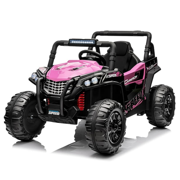 Yeshouse 12V niños montar en camión con Control remoto de los padres, coche eléctrico con suspensión de resor, luces Led, conexión inalámbrica, reproductor de música