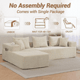 thumbnail image 2 of DELMANGO Modular Sectional Sofa with L-Shape Chaise, Corduroy Boneless Couch Set for Living Room, No Assembly Required, Beige, 2 of 8